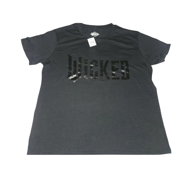 WICKED Movie 2XL Logo T-shirt Tee Wizard Of Oz Heat Reactive Changing Black Top - Picture 1 of 5